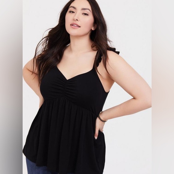 Torrid Black Tank - Super Soft Cinched Front - Picture 3 of 8